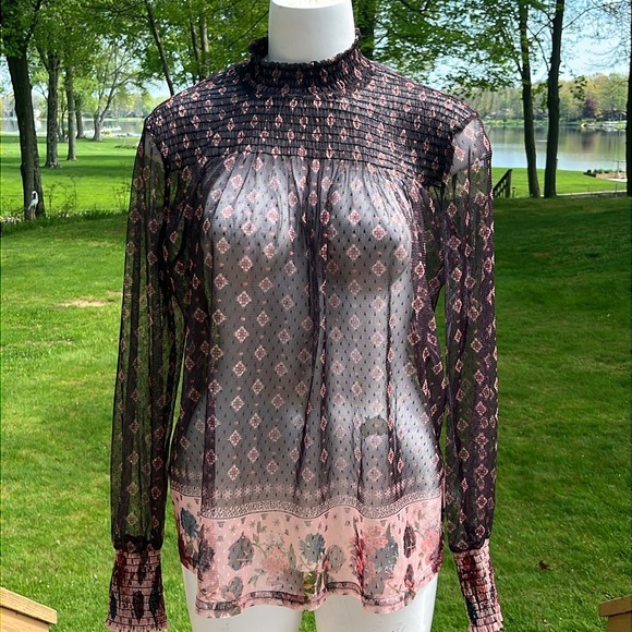 Maurice’s’ sheer boho high-neck top L-XL - Picture 2 of 8